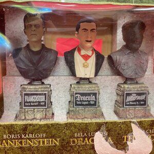 Frankenstein Dracula Wolfman Statues Halloween